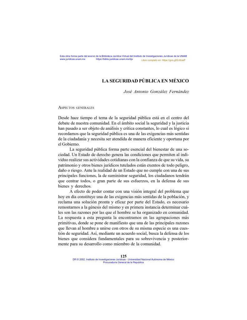 La seguridad pública en México