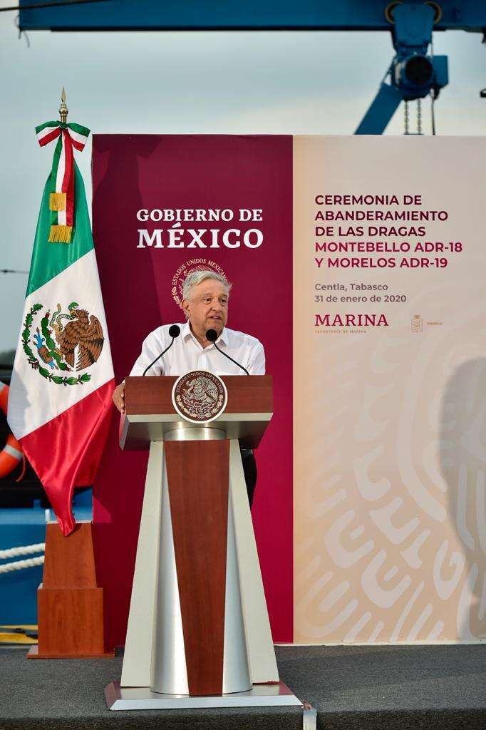 Se realizó la Ceremonia de Abanderamiento de las Dragas “Montebello” y “Morelos”